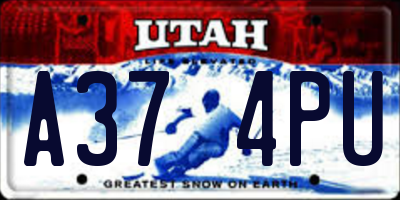 UT license plate A374PU