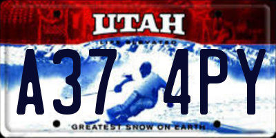 UT license plate A374PY