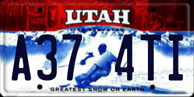 UT license plate A374TI