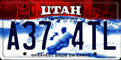 UT license plate A374TL