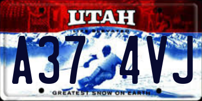 UT license plate A374VJ