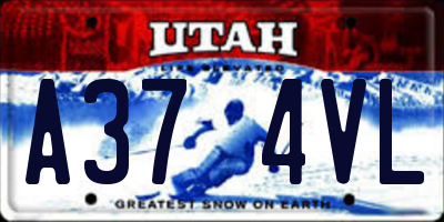 UT license plate A374VL