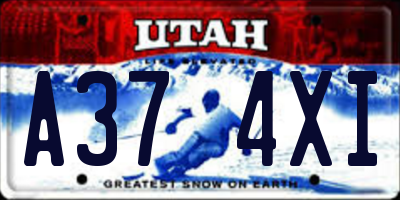 UT license plate A374XI