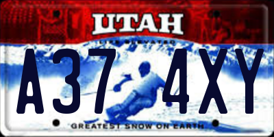 UT license plate A374XY