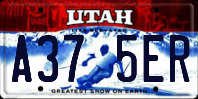 UT license plate A375ER