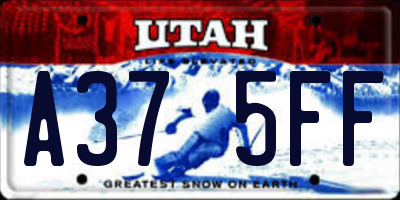 UT license plate A375FF