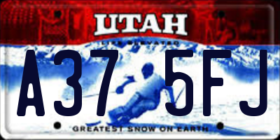 UT license plate A375FJ