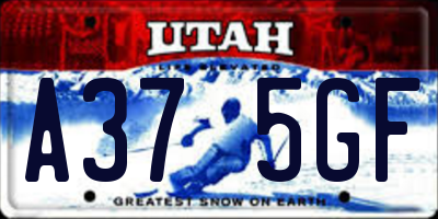 UT license plate A375GF