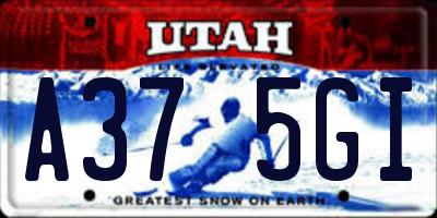UT license plate A375GI