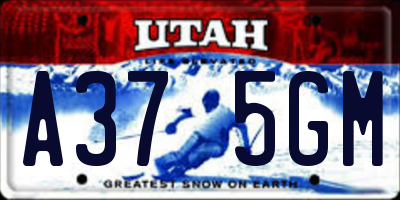 UT license plate A375GM