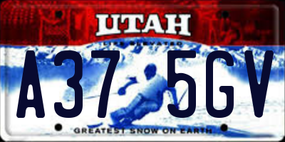 UT license plate A375GV