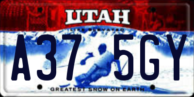 UT license plate A375GY