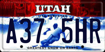 UT license plate A375HR