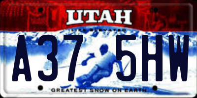 UT license plate A375HW