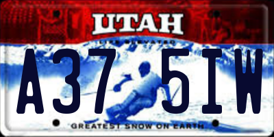 UT license plate A375IW