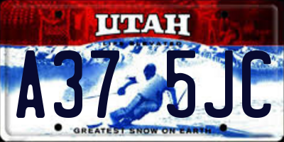 UT license plate A375JC