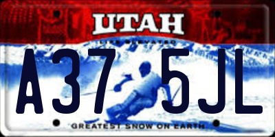 UT license plate A375JL