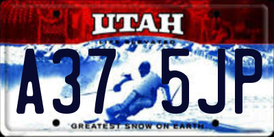 UT license plate A375JP