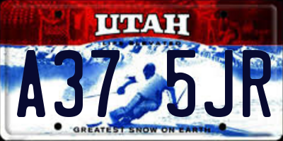 UT license plate A375JR