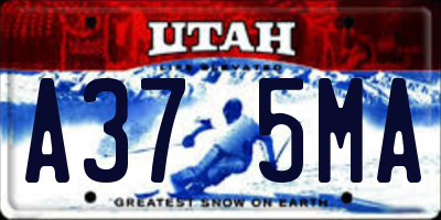 UT license plate A375MA