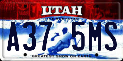 UT license plate A375MS