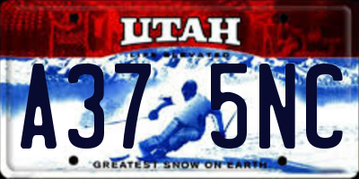 UT license plate A375NC