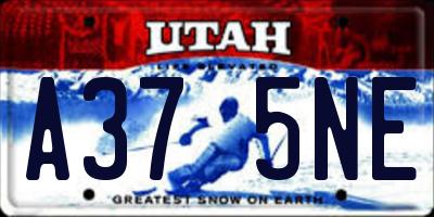 UT license plate A375NE