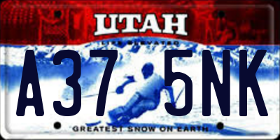 UT license plate A375NK