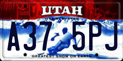 UT license plate A375PJ