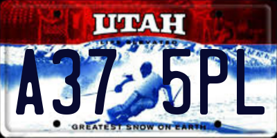 UT license plate A375PL