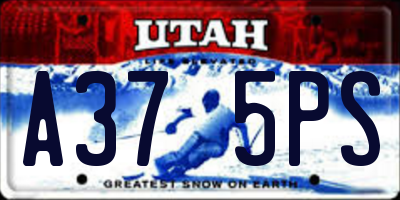 UT license plate A375PS