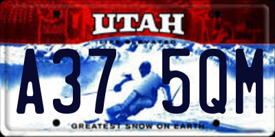 UT license plate A375QM