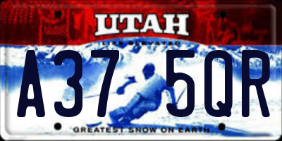 UT license plate A375QR