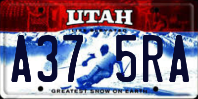 UT license plate A375RA