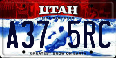 UT license plate A375RC