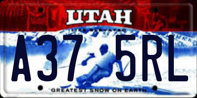 UT license plate A375RL
