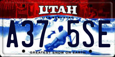 UT license plate A375SE