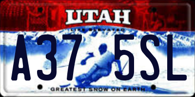 UT license plate A375SL