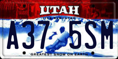UT license plate A375SM