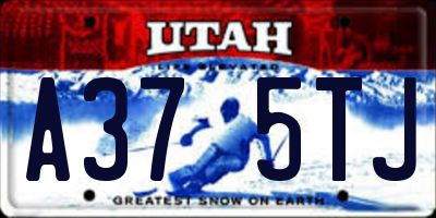 UT license plate A375TJ