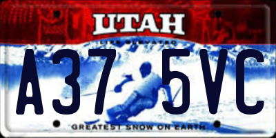 UT license plate A375VC