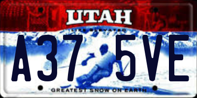 UT license plate A375VE