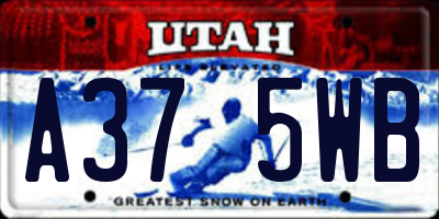 UT license plate A375WB