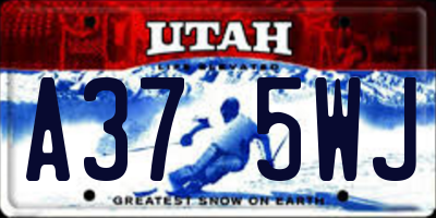 UT license plate A375WJ