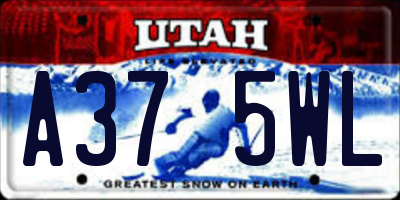 UT license plate A375WL