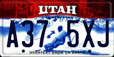UT license plate A375XJ