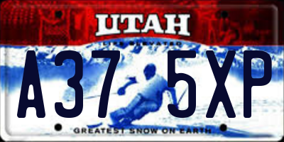 UT license plate A375XP