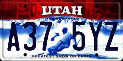 UT license plate A375YZ