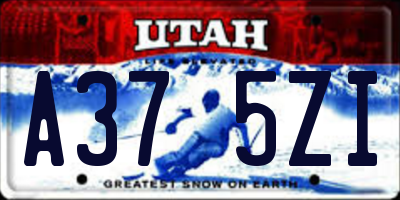 UT license plate A375ZI