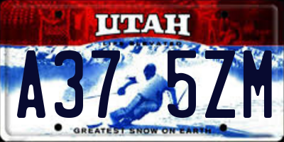 UT license plate A375ZM